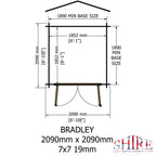 Shire Bradley 19mm log cabin 7x7 – floor plan