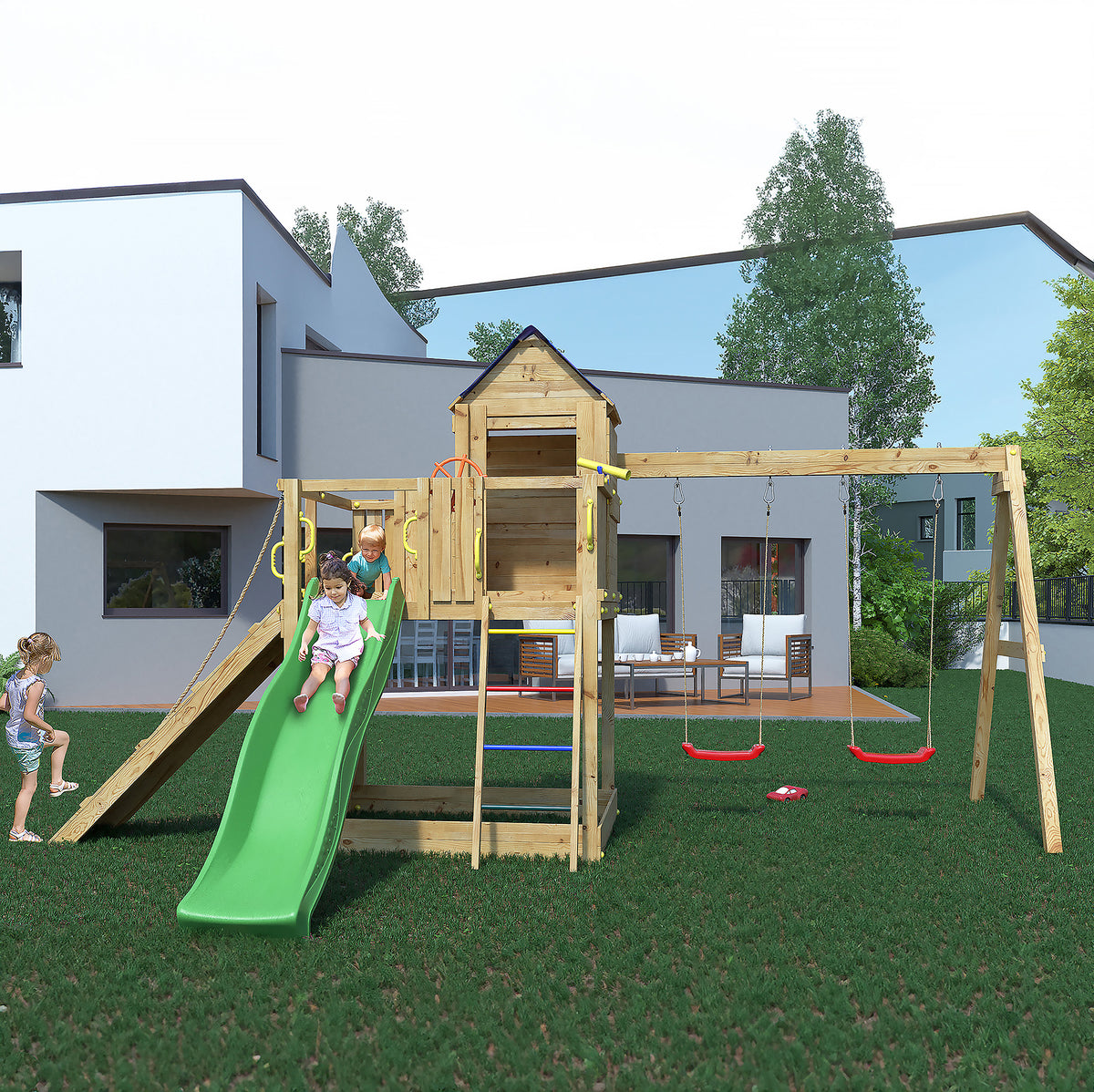 Shire Treehouse climbing frame – alternative view