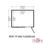 Shire Shiplap Pent Shed 8ft x 6ft – floor plan