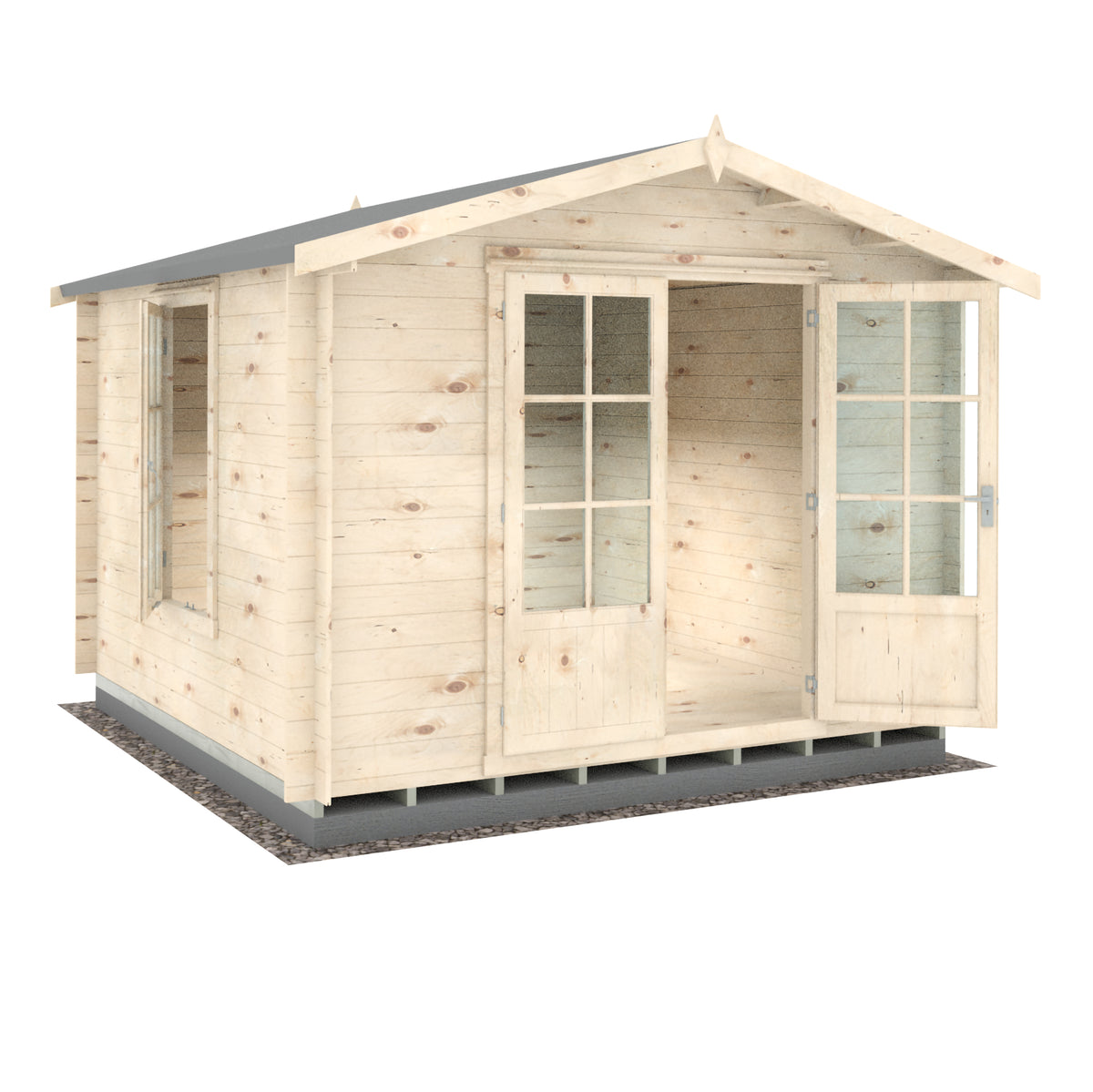 Shire Barnsdale 19mm log cabin 10x10 – exterior view