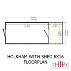Shire Holkham Greenhouse and Shed Combi 6ft x 16ft – floor plan