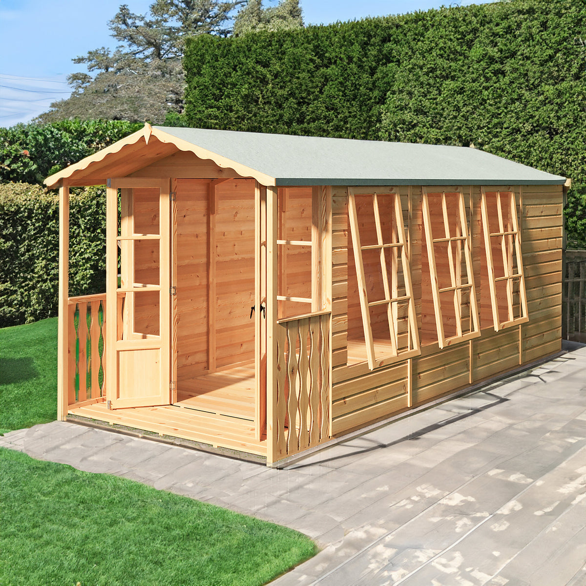 Shire Westminster summerhouse 13x7 with verandah – alternative view