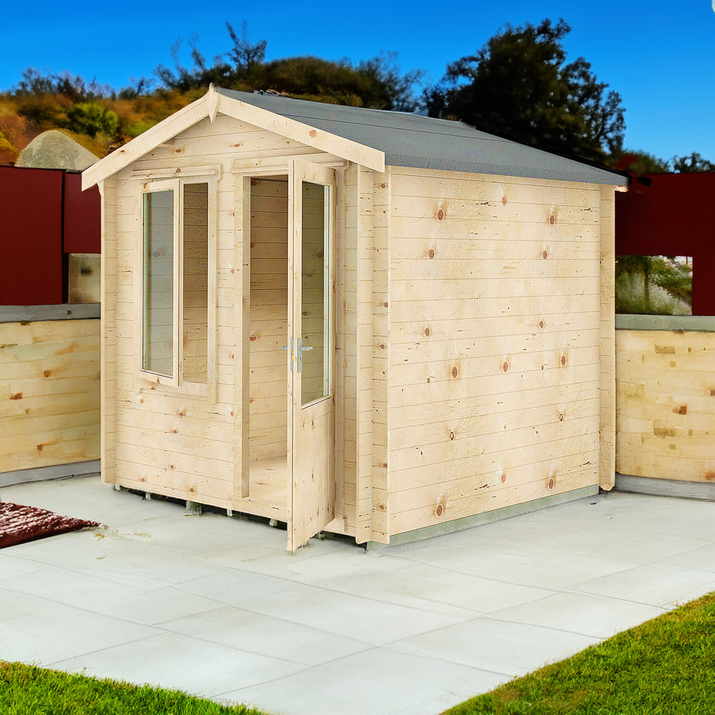 Shire Peckover 19mm log cabin 8x8 – front view