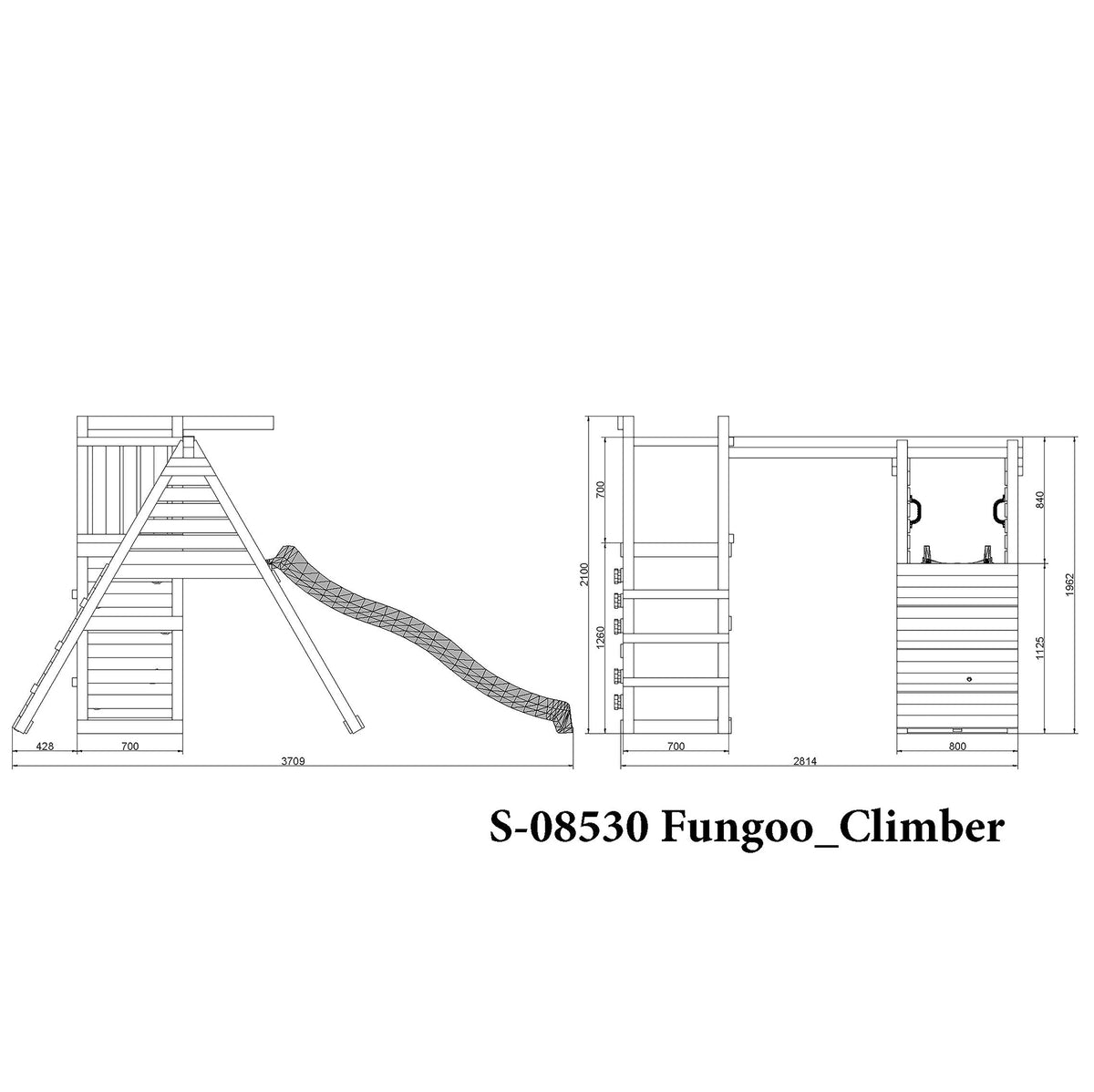 Shire Climber climbing frame – dimensions