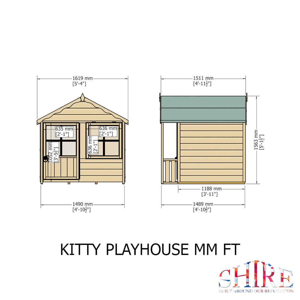 Shire Kitty playhouse 5x4 – dimensions