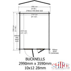 Shire Bucknells 28mm log cabin 10x12 – floor plan