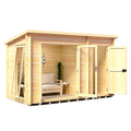 Shire Walsoken 19mm log cabin with storage 6x12 – front view
