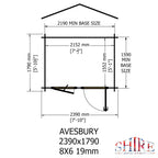 Shire Avesbury 19mm log cabin 8x6 – floor plan