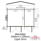 Shire Spalding 19mm log cabin 12x8 – floor plan