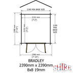 Shire Bradley 19mm log cabin 8x8 – floor plan