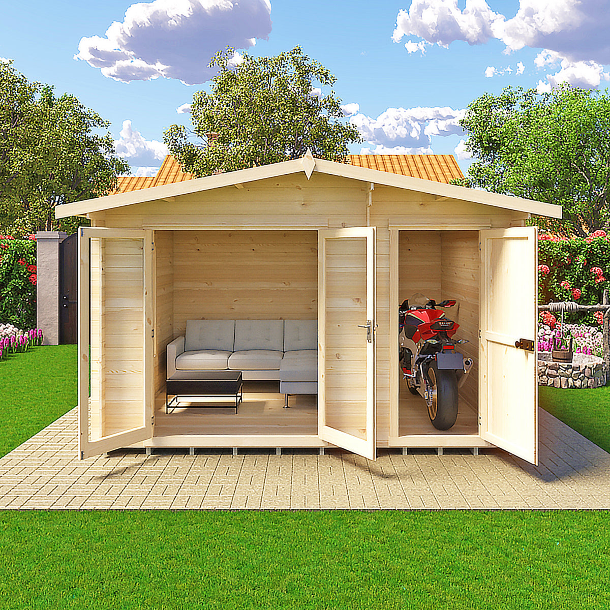 Shire Spalding 19mm log cabin 12x10 – exterior view