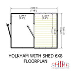 Shire Holkham Greenhouse and Shed Combi 6ft x 8ft – floor plan