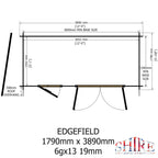 Shire Edgefield 19mm log cabin 13x6 – floor plan