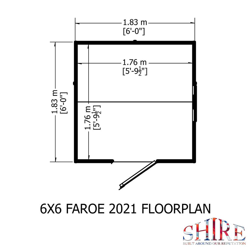 Shire Faroe Shiplap Shed 6ft x 6ft – detail view