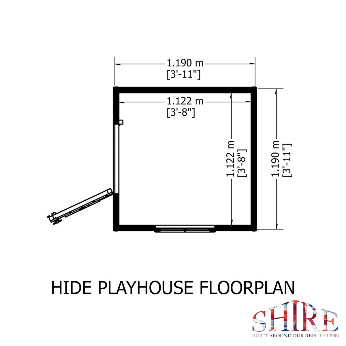Shire Hide playhouse 4x4 – floor plan