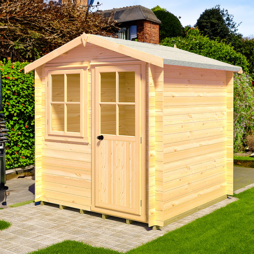 Shire Avesbury 19mm log cabin 7x7 – exterior view