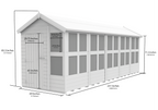 Composite Apex Potting Shed 20X6APSFFCOMP - dimensions