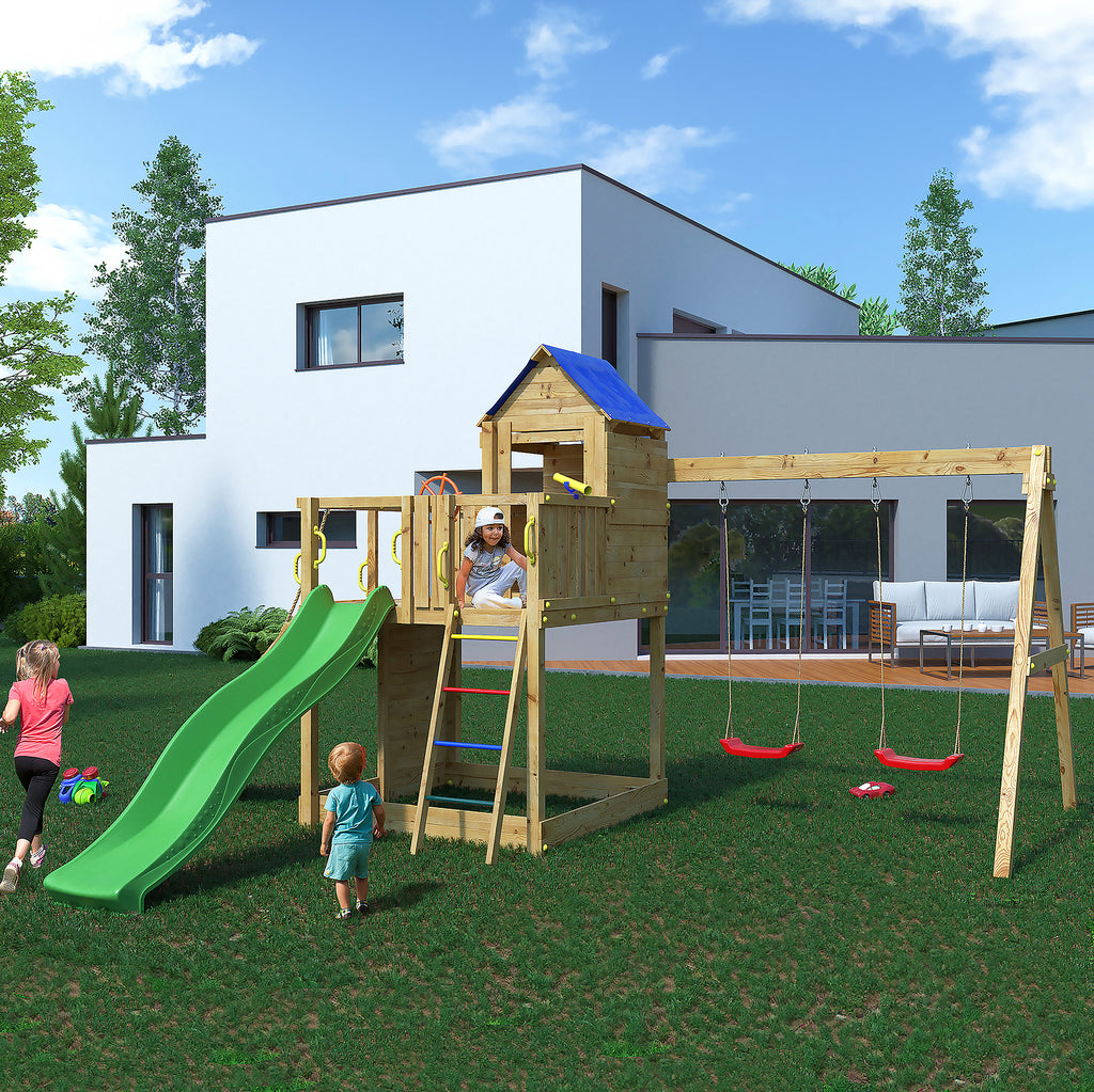 Shire Treehouse climbing frame – front view