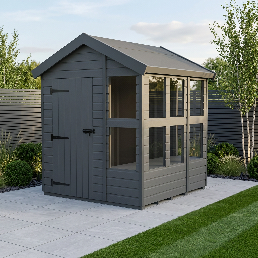 Composite Apex Potting Shed 20X6APSFFCOMP - daytime