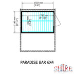 Shire Paradise Pent garden bar 6x4 – alternative view