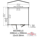 Shire Bucknells 28mm log cabin 12x10 – floor plan