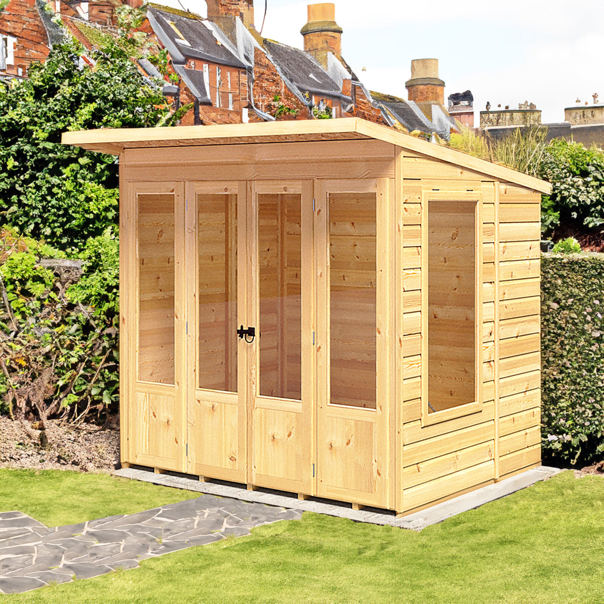 Shire Parham Pent summerhouse 7x5 – front view