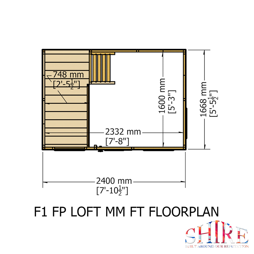 Shire Loft playhouse 8x6 – alternative view