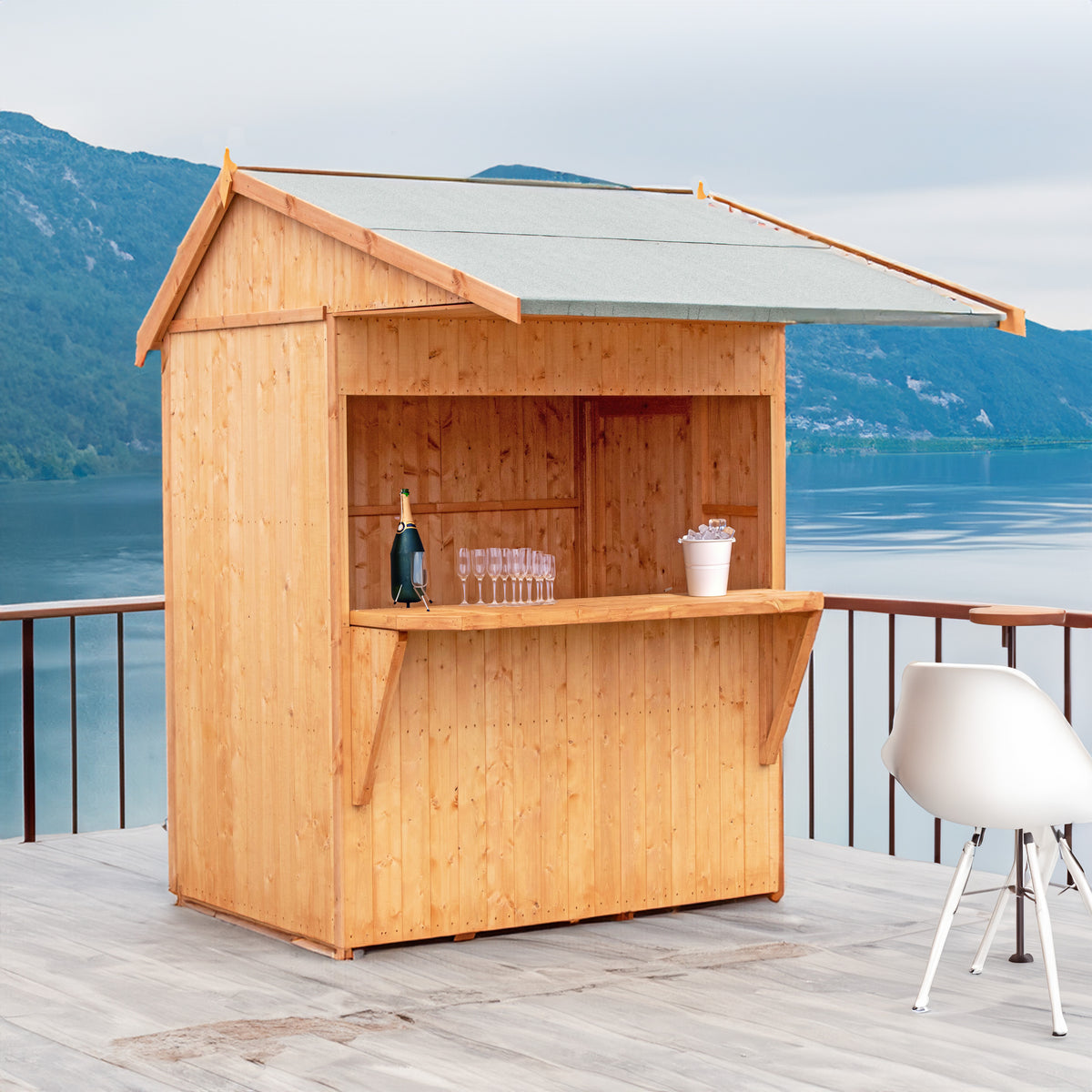 Shire Apex garden bar & store 6x4 – front view