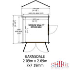 Shire Barnsdale 19mm log cabin 7x7 – floor plan