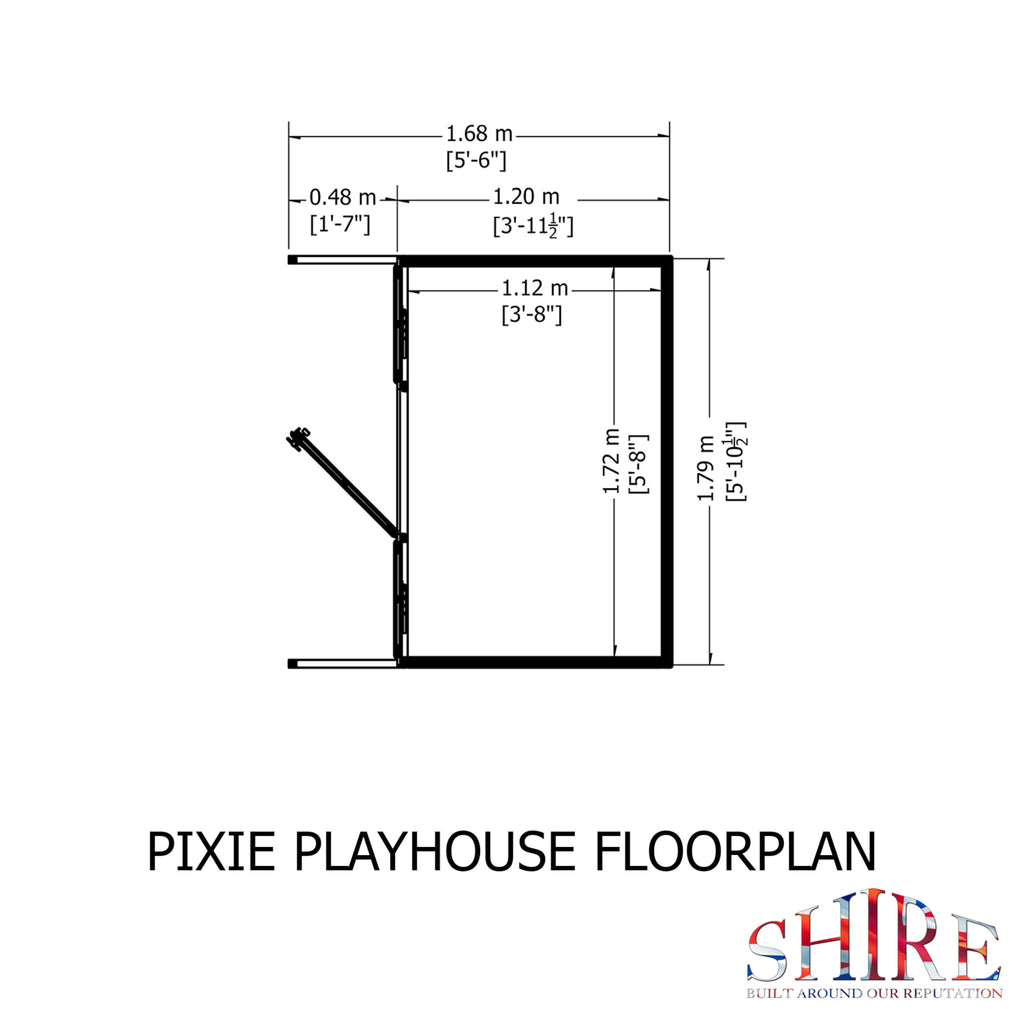 Shire Pixie playhouse 6x4 – floor plan