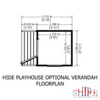 Shire Hide playhouse 4x4 with verandah – floor plan