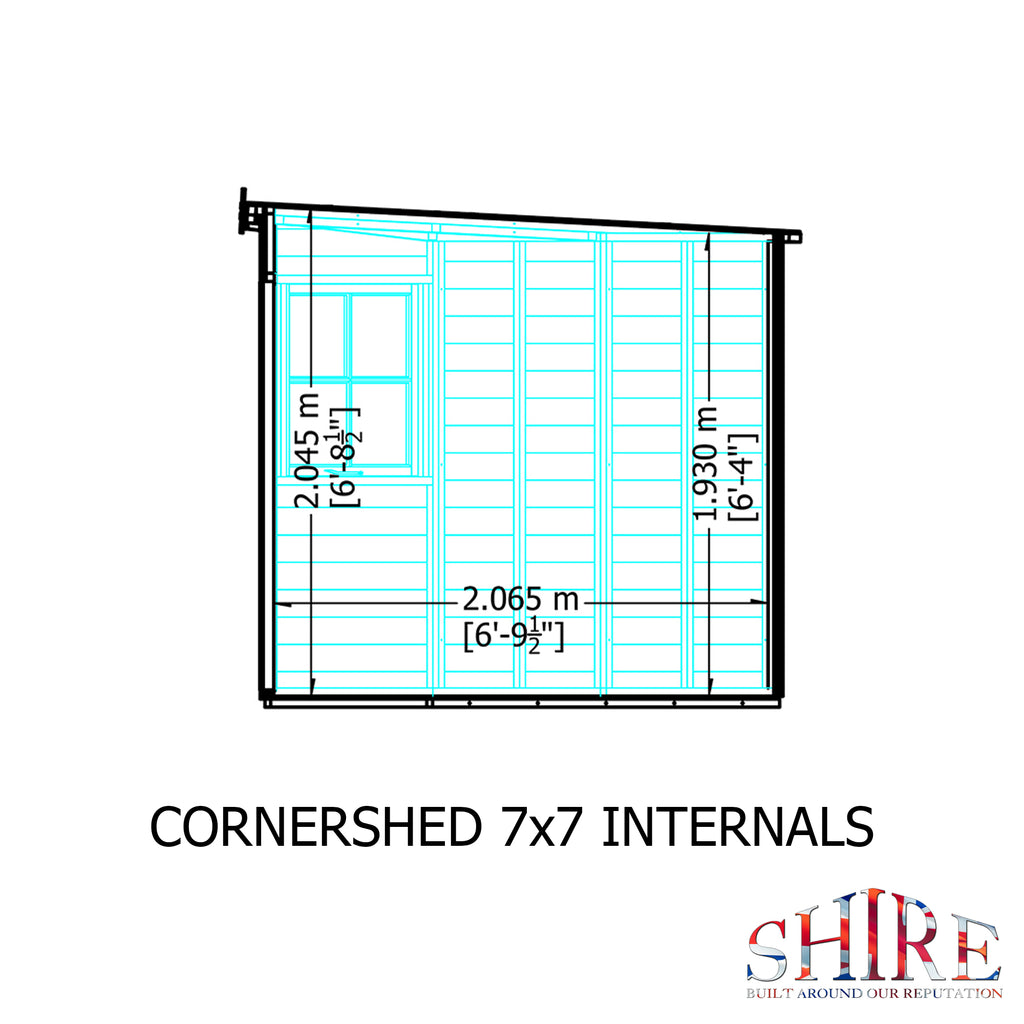 Shire Corner Shed 7ft x 7ft – floor plan