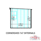 Shire Corner Shed 7ft x 7ft – floor plan