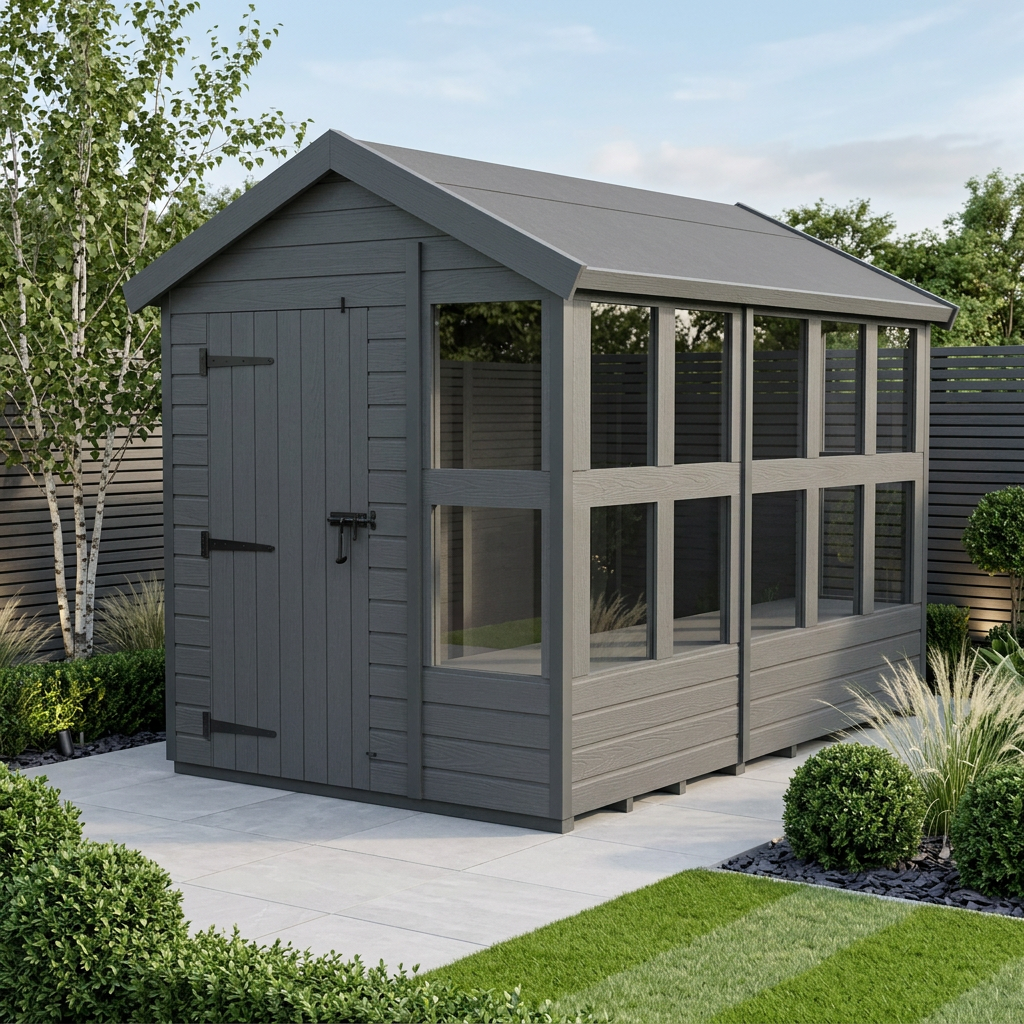Composite Apex Potting Shed 18X6APSFFCOMP - daytime