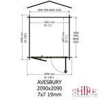 Shire Avesbury 19mm log cabin 7x7 – floor plan