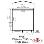 Shire Hale 28mm log cabin 12x12 – floor plan