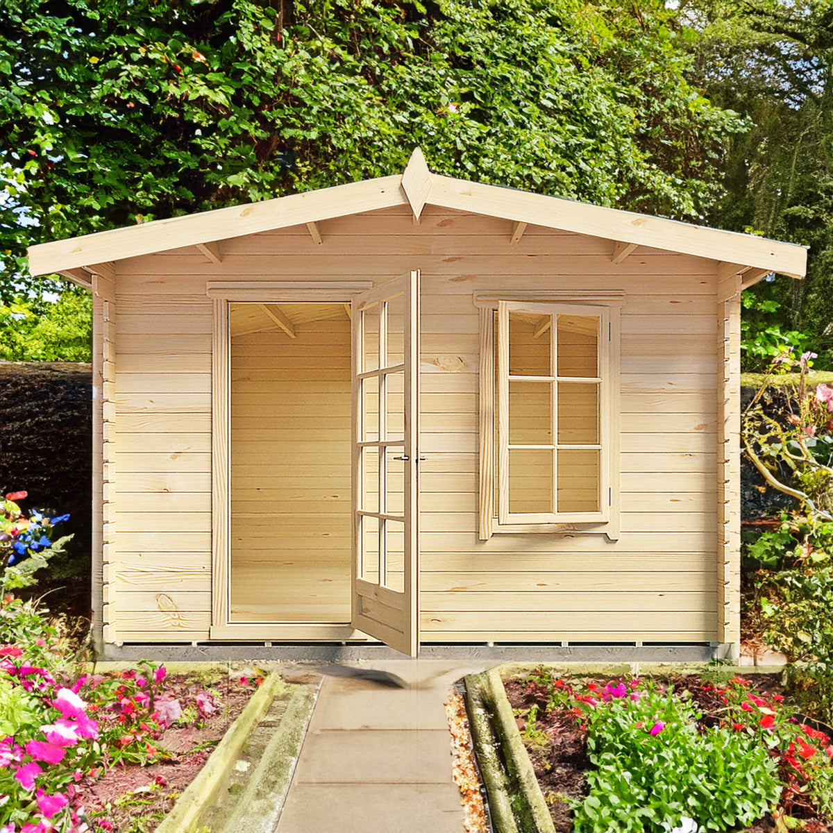 Shire Bucknells 28mm log cabin 12x10 – exterior view