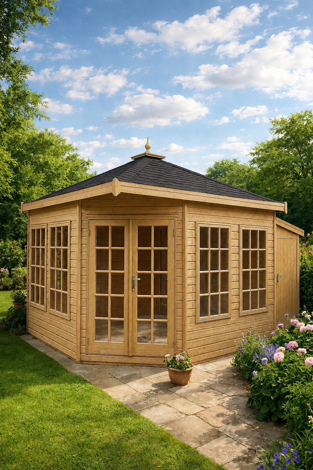 Sovereign Edinburgh – plain timber in the garden