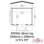 Shire Epping 28mm log cabin 12x10 – floor plan