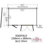 Shire Edgefield 19mm log cabin 13x8 – floor plan