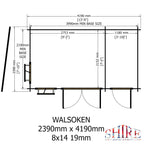 Shire Walsoken 19mm log cabin with storage 8x14 – floor plan