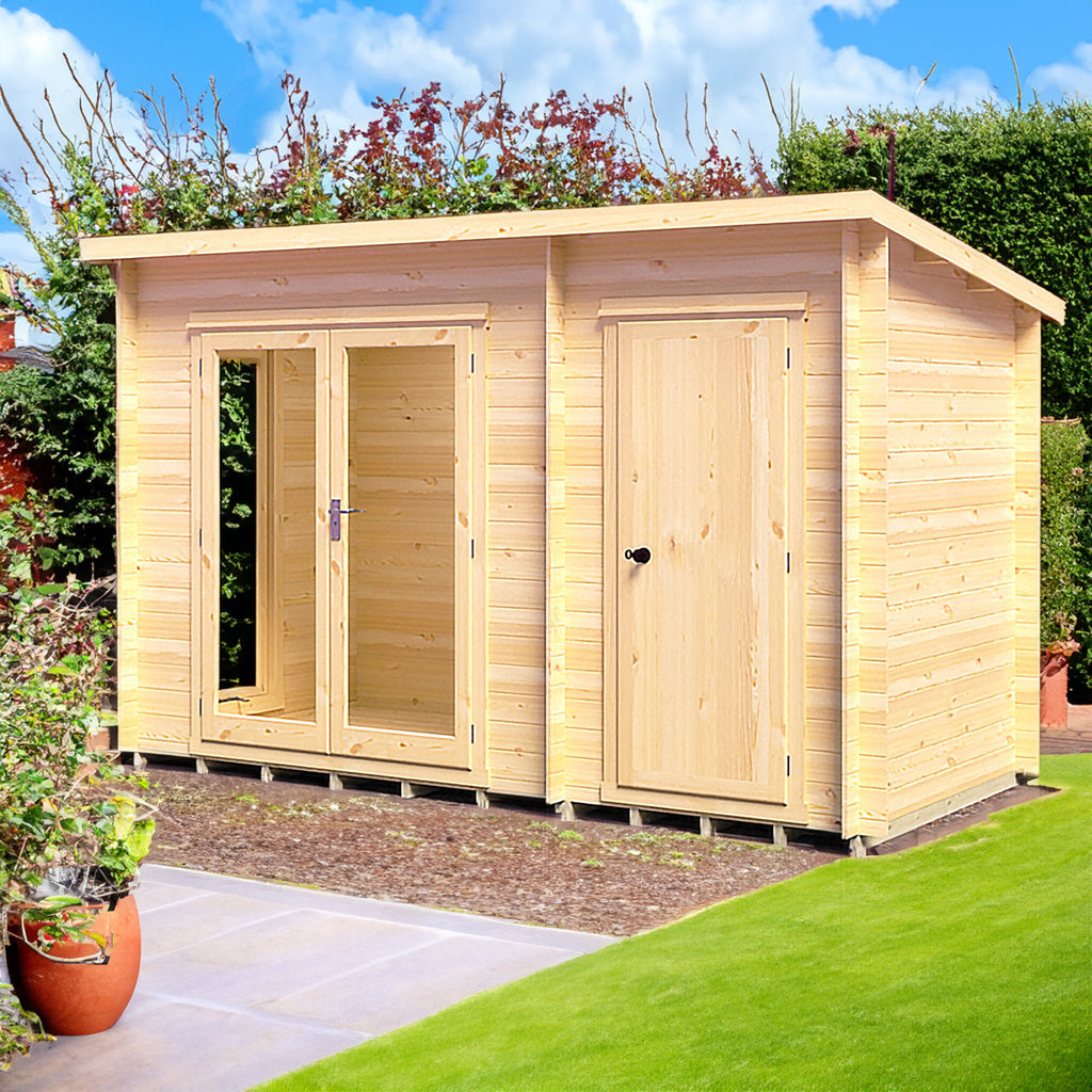 Shire Walsoken 19mm log cabin with storage 6x12 – exterior view