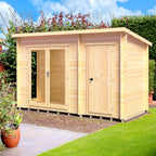 Shire Walsoken 19mm log cabin with storage 6x12 – exterior view