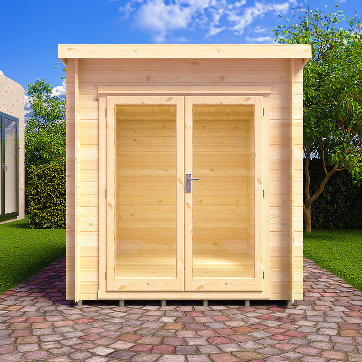 Shire Emneth 19mm log cabin 10x7 – exterior view