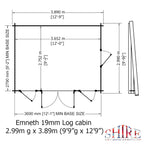 Shire Emneth 19mm log cabin 10x13 – floor plan