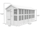 Composite Apex Potting Shed 16X6APSFFCOMP - dimensions