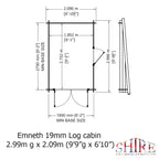Shire Emneth 19mm log cabin 10x7 – floor plan