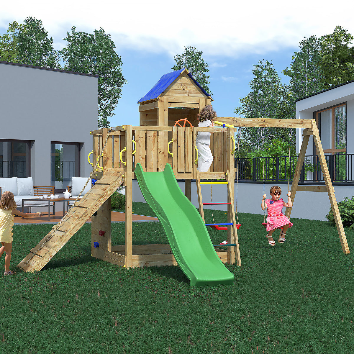 Shire Treehouse climbing frame – alternative view