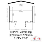 Shire Epping log cabin 12x8 – floor plan