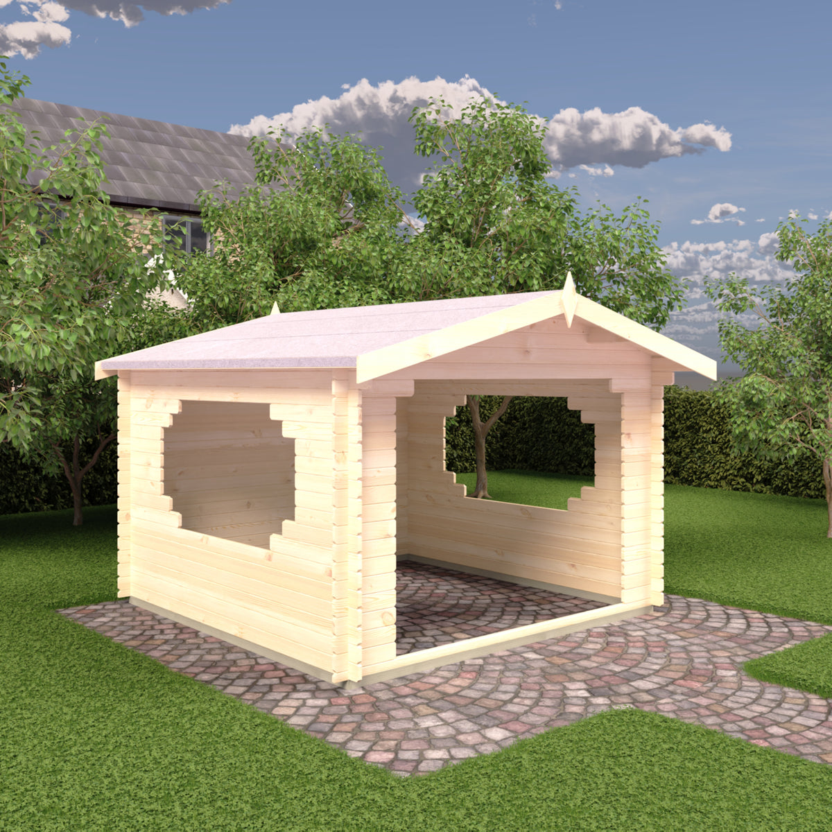 Shire Bere log cabin 11x11 – front view